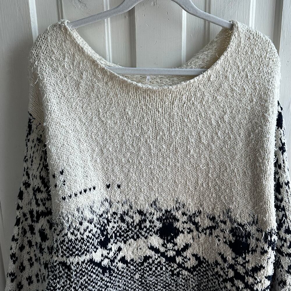 Free People Midnight Beach Pullover Sweater in Evening Ivory Combo - Picture 3 of 9